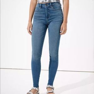 AE super high rise dream jean Monaco blue